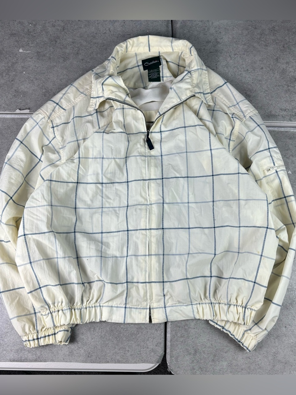 mens VTG CATALINA Lightweight Windbreaker Jacket~Big Squares~Multicolored